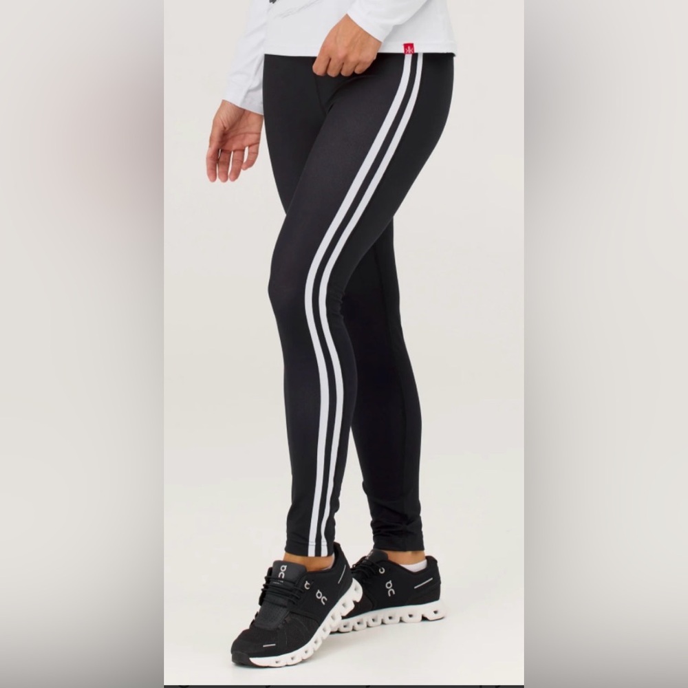 New Look Sport Black and White Striped Leggings Size 2X/3X NWOT